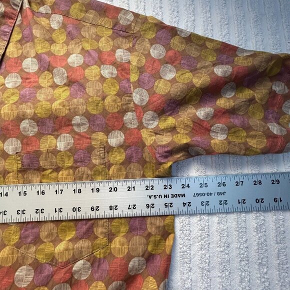Tori Richard Cotton Lawn Mens Short Sleeve Hawaiian Shirt Large Dot Print USA - Picture 5 of 7